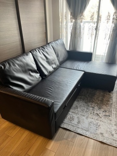 カウチソファーベッド（ブラック）