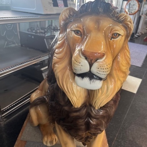 ライオン オブジェ 置物 陶器 ガーデン ガーデンオーナメント ガーデンオブジェ アンティーク