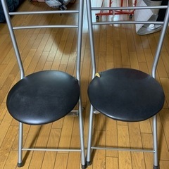 折りたたみ椅子　パイプ椅子　2脚