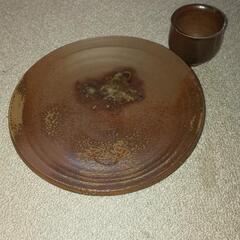 備前焼 大皿&湯飲みセット