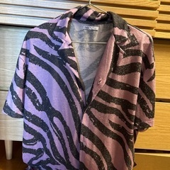 ZARA メンズ シャツ パープル Lサイズの画像