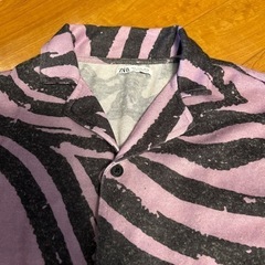 ZARA メンズ シャツ パープル Lサイズの画像