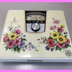 ▼【クボタ　体重計　レトロ　アナログ　花柄　経年の割にきれい　1...