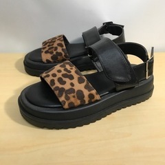 k2402-233 SpRay ダブルベルトサンダル レオパード...