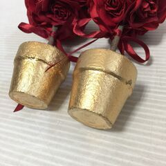 〇0円あげます！【2個セット】薔薇 バラ ローズ 置き物 卓上 インテリア雑貨 小物 造花 飾り ディスプレイ 店舗(NF240210)Zi-515-136の画像