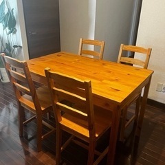 ダイニングテーブル＋イスx4の画像