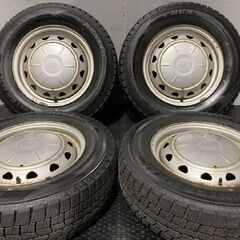 タイヤ走行短め【DUNLOP WM02 185/70R14】スタッドレス【JECT スチールホイール 14インチ 5J4HPCD100/114.3】22年製 ノート等　(MTK521) クレジットカード QRコード決済可能