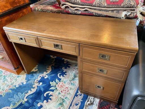 アンティーク/ライティングデスク/勉強机/書斎机/片袖机/インテリア/ビンテージ