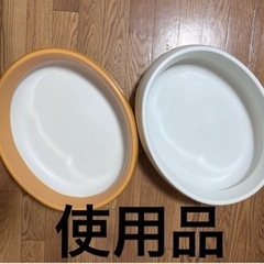 【 猫トイレ小型2つ ＊ 使用品 】【 壁面透明シート5つ 】