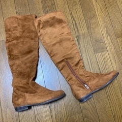 美品　ロングブーツ　S 茶色の画像