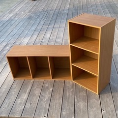 ウッド調のカラーボックス2個セット