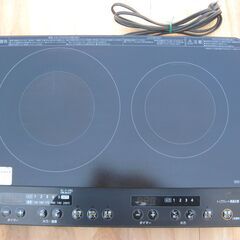 ★アイリスオーヤマ 　2口IHコンロ　 IHK-WKT22-B 　　2020年製　　　美品の画像