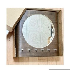 🔹未使用・ウォールミラー・鏡・キーラックの画像