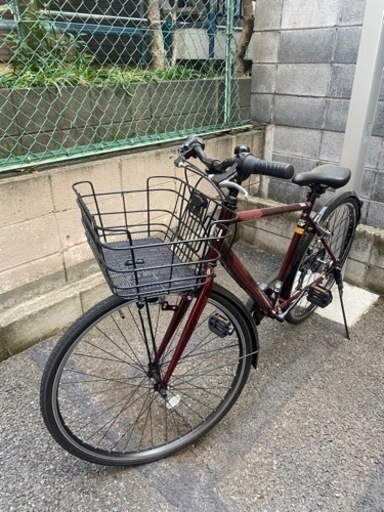 【美品】あさひ　オフィスプレス　トレッキング -L　レッド　自転車　クロスバイク　使用期間短い