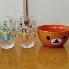 <新品未使用>ディズニー等　キャラクター物コップ・マグカップ・食器 セットでの画像