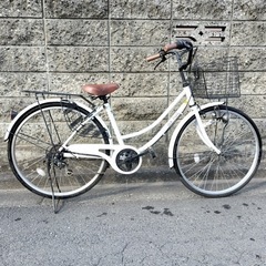 自転車　ママチャリ　カゴ付き　籠付き　dix huit 白　ホワ...