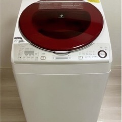 (送料無料) 洗濯・乾燥機 洗8kg 乾4.5kg 温風で完全に乾かす SHARP ワイドマウス ⑤