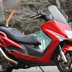 YAMAHA*マジェスティ125*キャンデーレッド*社外マフラー...