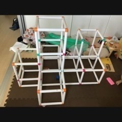 白いわんぱくジム　滑り台付きの画像