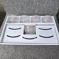 ガラス湯呑み（皿付き）の画像