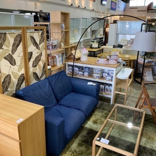 《即売れ必至》無印良品　2Pソファ　2人掛け　青