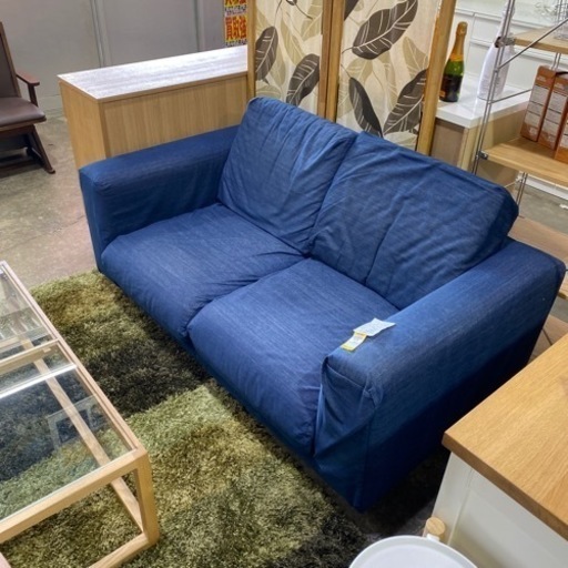 《即売れ必至》無印良品　2Pソファ　2人掛け　青