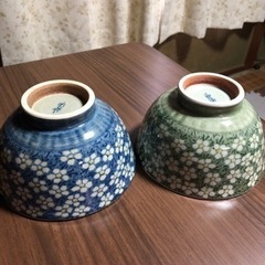 茶碗　ご飯　花柄　の画像