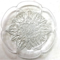 ガラス皿（花柄）の画像