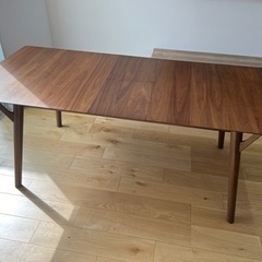 150～180cm伸長式ダイニングテーブル　ミドルブラウン　【定...