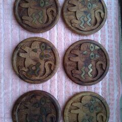 猫柄コースター6枚（収納ケース付き）