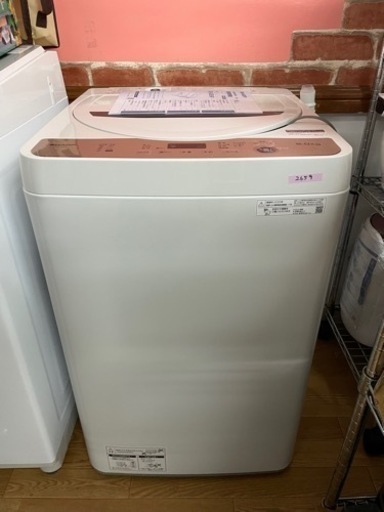 【値下げしました】シャープ SHARP 22年製全自動洗濯機 ブラウン系 ES-GE6F-T [洗濯6.0kg /簡易乾燥(送風機能) /上開き] No2659