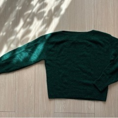 H&M  セーター　ボートネック　グリーン