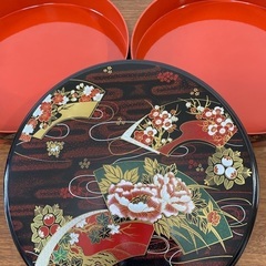 レトロな丸重箱☺️二段の画像