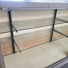 ガラスショーケース　3段　木枠　レトロ　の画像