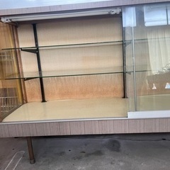 ガラスショーケース　3段　木枠　レトロ　の画像