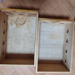 桐製　カウンターワゴン　キャスター付　キッチンワゴン　タイル天板の画像