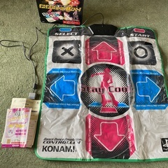 ダンスダンスレボリューションマット＋プレステ本体ほかゲームディス...