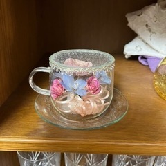 コーヒーカップ、プリザーブドフラワー