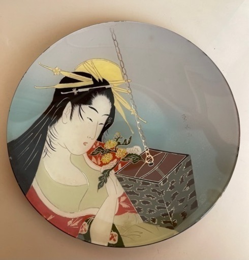 浮世絵　絵皿　飾り皿　工芸品　一楽亭栄水
