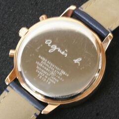 ボディー部未使用品 agnes b. ラウンドフェイスクロノグラフ VD53-KWB0 ホワイトダイヤル ブルー系ベルト 腕時計 札幌市 清田区 平岡の画像