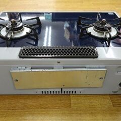 リンナイ ガステーブル 2011年製 都市ガス 水無し両面焼き RTS-S660VCTS-L ダークブルー パールクリスタルホーロートップ 左強火 RTES66VCTS 西岡店