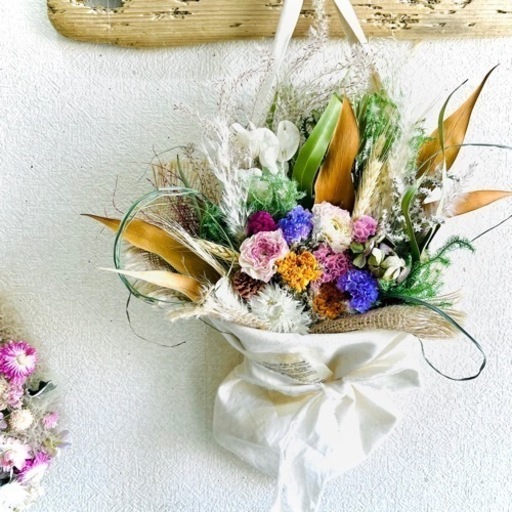 ドライフラワースワッグ　ドライフラワーブーケ