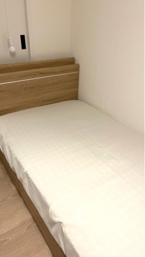 ＊受付終了＊【使用期間2年未満】シングルベッド+マットレス+シーツ　マナベインテリアハーツ