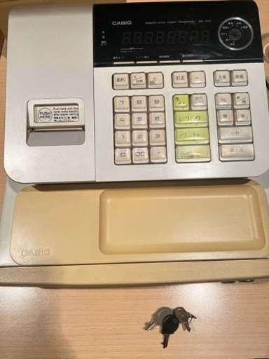 値下げしました。CASIO  カシオ　レジ　電子レジスター　SE-S10 鍵付き　ロール紙付き
