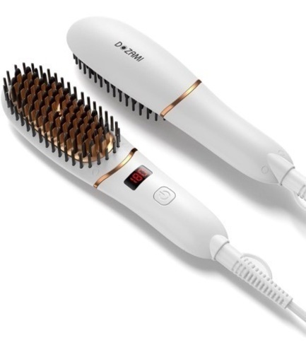 ストレートブラシ ️ヘアアイロンブラシ️マイナスイオン 温度調節