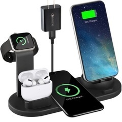 *未開封 ワイヤレス充電スタンド iPhone Apple Watch AirPods 充電器 置くだけ充電 Qiの画像