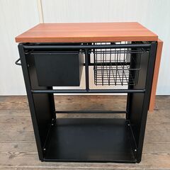 スライド式伸縮天板ラック（キャスター欠品）の画像