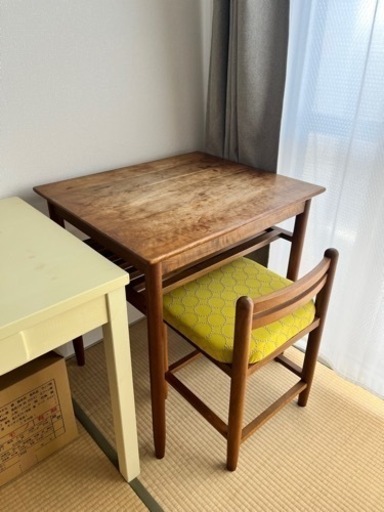 無垢材デスク&ミナペルホネン座面張替えチェア