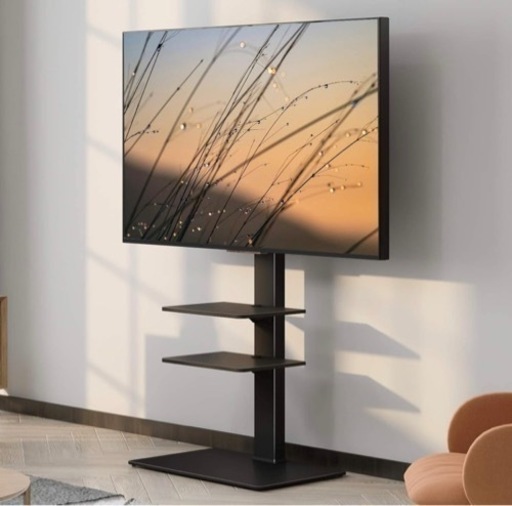 中古　FITUEYES テレビスタンド 壁寄せテレビスタンド 高さ調節可能 ラック回転可能 ブラック TT307001MB 3段式