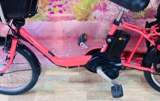 ①5953子供乗せ電動アシスト自転車Panasonic20インチ良好バッテリー
